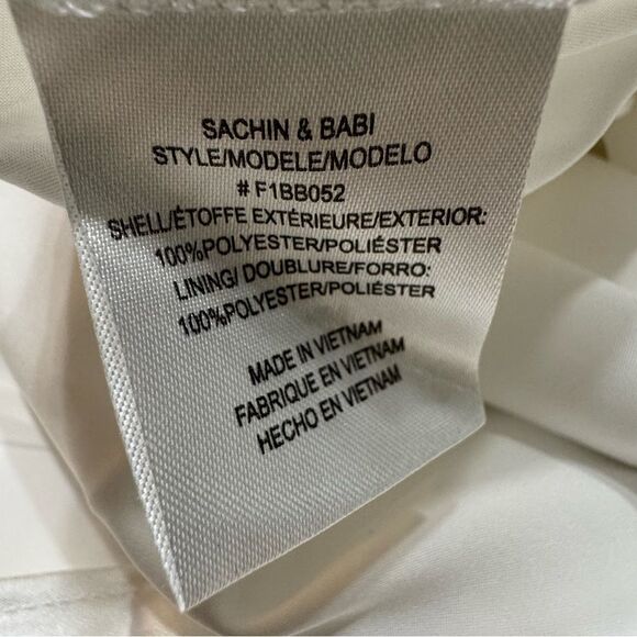 Sachin & Babi‎ Bride White Satin Midi Dress Size 8 Plunge Neckline Side Cutout - Picture 16 of 16